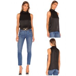 ATM Hammered Silk Mock Neck Sleeveless Formal Halter Small